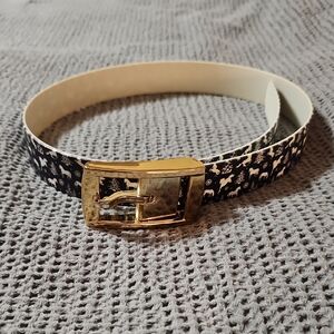 C4 Equestrian Belt – Blue Horse Print w/ Gold Buckle | Interchangeable | Unisex